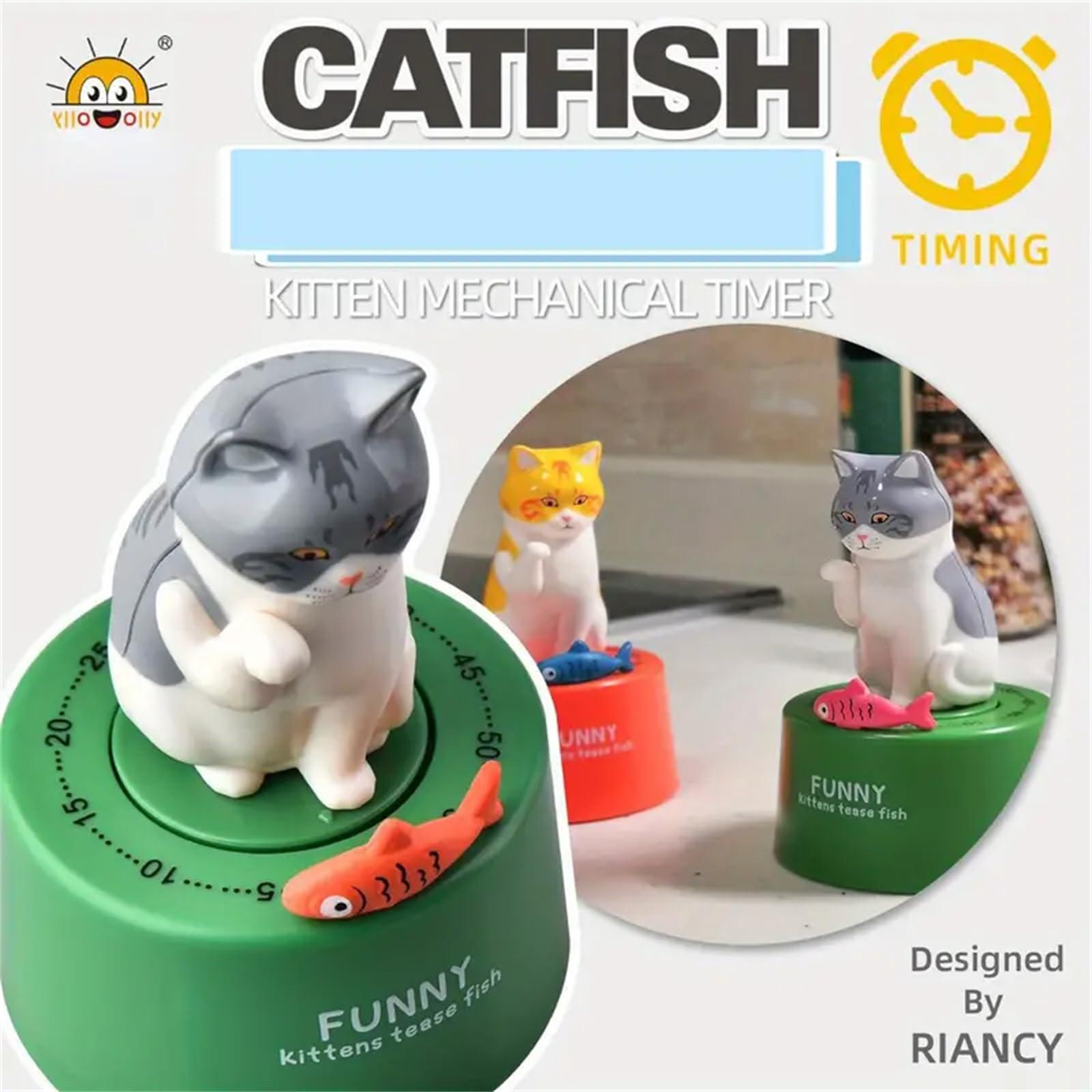 Amazon｜キッチンタイマー おもしろ猫メカニカルタイマー 調理時計 大